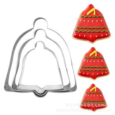 Imagem de Novo conjunto de 3 peças em formato de Natal cortador de biscoito de aço inoxidável molde de biscoito decoração transfronteiriça (conjunto de 3 sinos)