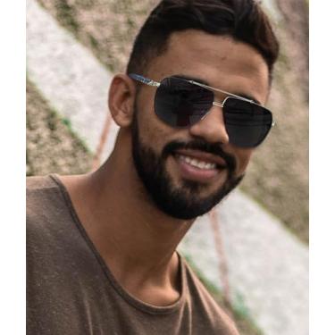 Imagem de Óculos de sol polarizados de metal feminino masculino para dirigir, pescar, golfe SY6028, A01 - Armação azul prateada | Lente preta