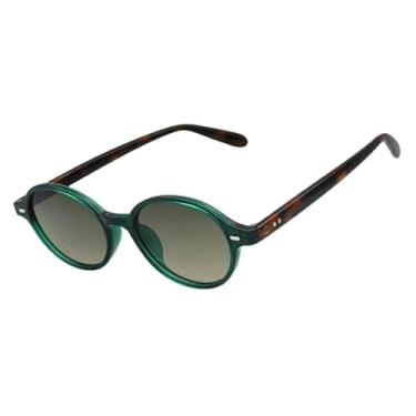 Imagem de Óculos de Sol Oval Premium Blogueira Virginia Classico Tendencia UV400 Unisex Feminino Masculino - Modelo Kyle - Cacife Brand (Verde Animal Print)