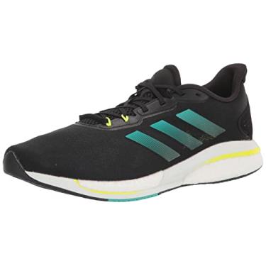 Imagem de adidas Supernova masculina + tênis de corrida, preto/verde hortelã/amarelo solar, 6,5, Preto/Mint Rush/Solar Amarelo, 6.5