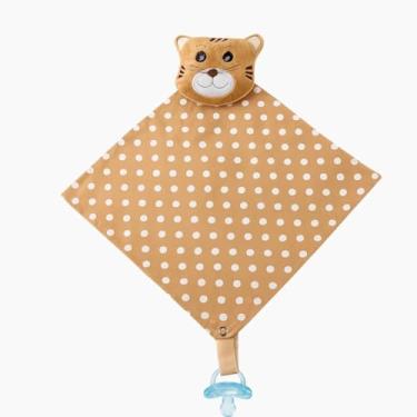 Imagem de Naninha Para Bebê Paninho Bichinho com Prendedor de Chupeta (Tigre)