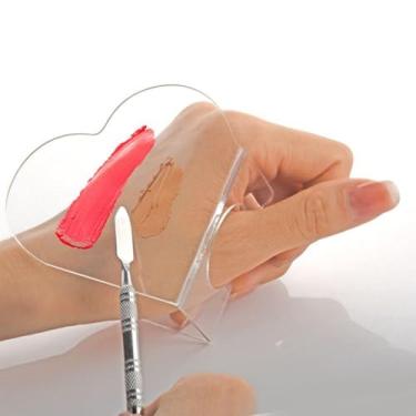 Imagem de Paleta de mistura de base em forma de coração, prato de mistura de cores para arte de unhas, ferramenta de manicure portátil para salão de beleza e maquiadores