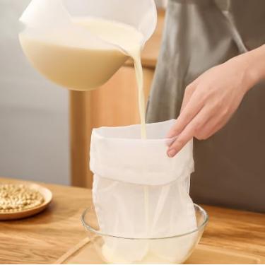 Imagem de 1 coador de alimentos de nylon reutilizável, sacos de leite de nozes de malha fina, pano de queijo, filtro de café, 45 × 60 cm, ferramenta de cozinha multiuso para suco de vegetais, chá, fabricação de