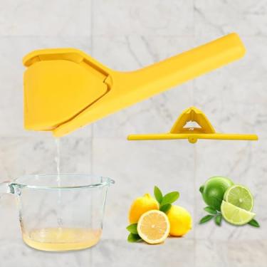 Imagem de Novo espremedor de limão manual multifuncional - espremedor de cítricos portátil para uso doméstico, espremedor de limão e extrator de suco de frutas, fácil de usar e eficiente - amarelo