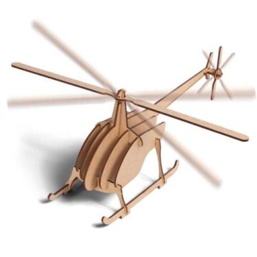 Imagem de QUEBRA-CABECA Madeira Helicoptero 2 Helices 3D 15PCS - Souza