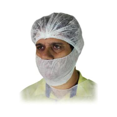 Imagem de Protetor De Barba Em Tnt Branco Com 50 Peças higiene total - ARADESC