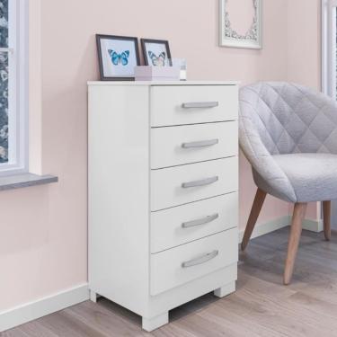 Imagem de Cômoda Moderna com 5 Gavetas Areal Branco