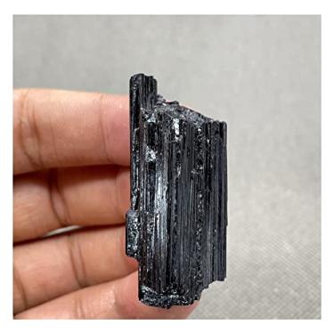 Imagem de CAMUTO Cheio de textura, pedras preciosas e cristais, espécimes de turmalina preta brasileira natural, pedras e cristais, cristais de quartzo, pedra áspera (cor: 146g)