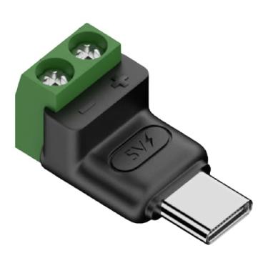 Imagem de Adaptador de cabo USB C | Conector terminal macho de 2 pinos, conector de carregamento USB tipo C macho para terminal de crimpagem de 2 pinos, para reparo científico industrial, carregamento