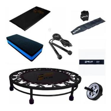 Imagem de Kit Aeróbico Mini Jump+Colchonete + Corda + Caneleira + Step - Infinit