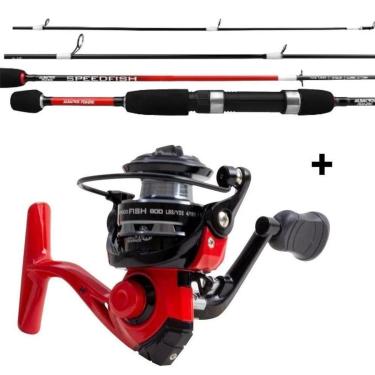 Imagem de Kit Molinete Micro Speedfish 800 - Vermelho + Vara Speed Fish 1501 1,50mts 1 Parte - Albatroz-Unissex