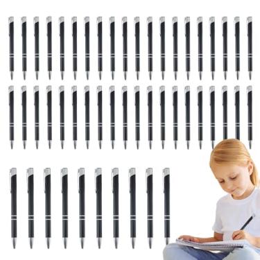 Imagem de Caneta esferográfica de metal – Caneta de assinatura de metal 50 x – Papelaria moderna com clipe prateado, lápis de escrita multifuncional para enfermagem, negócios, elites, profissionais, escola