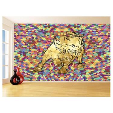 Imagem de Papel De Parede 3D Animais Pop Art Touro Bull 3,5M Pxa156 - Você Decor