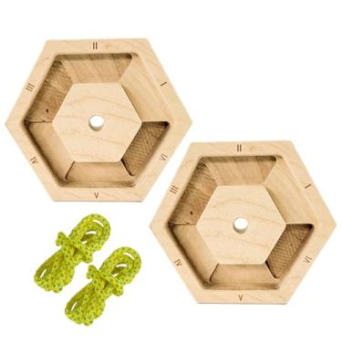 Imagem de Exercitador de dedo – Equipamento de força hexagonal de madeira para antebraço – Prancha de fitness, para escalada, fitness, casa, exercício, academia, treino