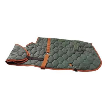 Imagem de oshhni Manta para Cavalo, Roupa Equina Respirável, Impermeável e de Proteção para Uso Externo, Transporte e Pastagem na Neve, Verde Escuro 90cm
