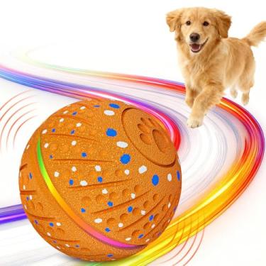 Imagem de Sankell Bola de brinquedo interativo para cães – Bola inteligente para cães saltando com luzes RGB, material E-TPU, 3 modos de brincadeira automáticos para cães pequenos e médios, mantendo-os ocupados