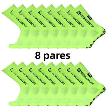 Imagem de Meias De Futebol De Cano Médio Coladas, 8 Pares, Antiderrapantes, Resp