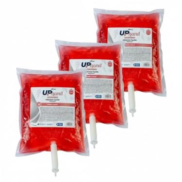 Imagem de Kit 3 Sabonetes Líquidos Glicerinados 800ml Romã e Maçã com Válvula para Dispenser UPPRO