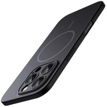 Imagem de JETech Capa Fina Magnética para iPhone 16 Pro Max 6,9 Polegadas Compatível com MagSafe, Proteção Total da Lente da Câmera, Case Minimalista Ultrafina e Leve com Acabamento Fosco (Preto)