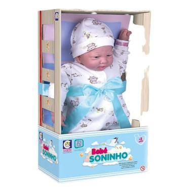 Imagem de Boneca Bebê Soninho Reborn Com Touca - Cotiplás 2653