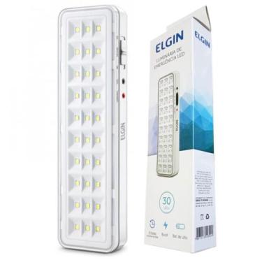 Imagem de Luminária de emergência Elgin 30 LED com bateria recarregável 6Hs 2 W 