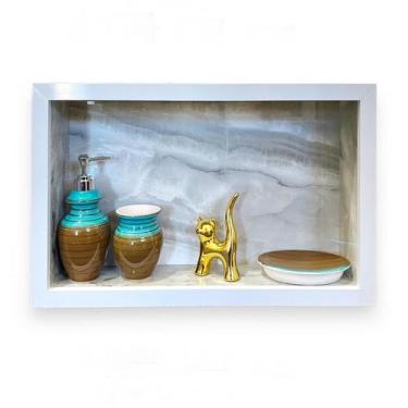 Imagem de Nicho Banheiro Porcelanato/cerâmica 50x30x10  Borda Alumíno - PHZ, Car