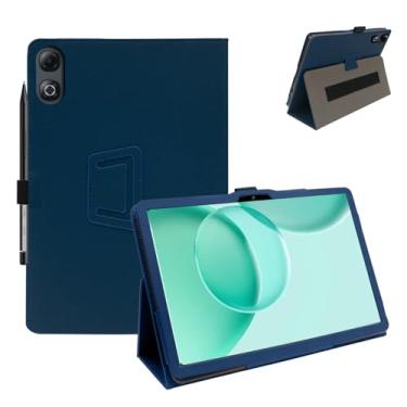 Imagem de Capa para tablet DOOGEE Tab G6 Max de 13,4 polegadas, capa de couro PU à prova de choque com alça de mão, suporte duplo, compatível com tablet Android Tab G6 Max de 13,4 polegadas (azul escuro)