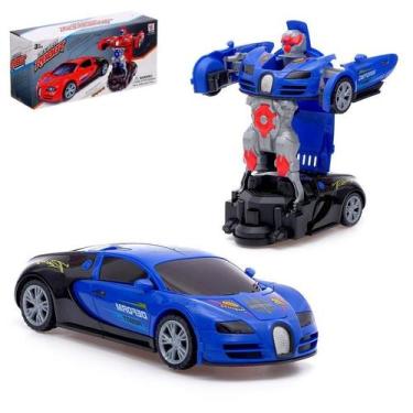 Imagem de Brinquedo Carro Robô 2 Em 1 Transformers Robot Deform - Toy King(Azul)