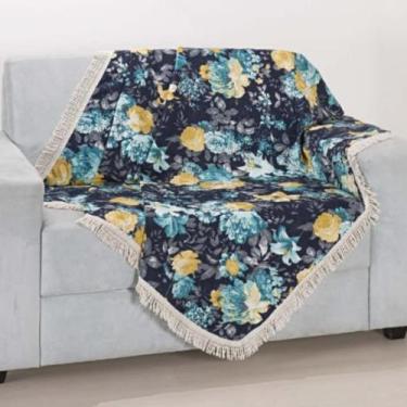 Imagem de Manta Para Sofá Da Gabi Flor confecções, Flro Azul