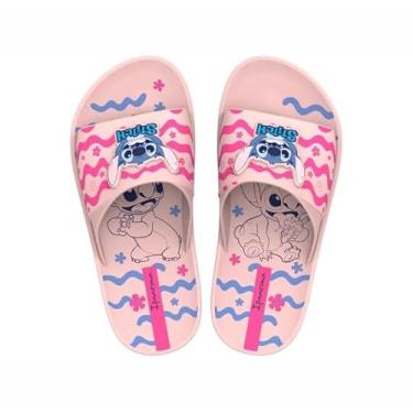 Imagem de Chinelo Infantil Menina Slide Gaspea Casual Dia a Dia Escola Passeio Disney Stitch Ipanema 27367