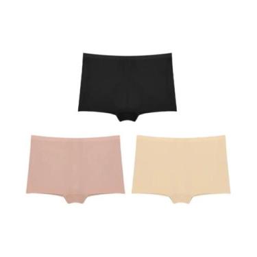 Imagem de Calcinhas Esportivas Sem Costura Femininas 3 Peças Em Cores Sólidas Co