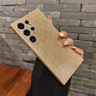 Imagem de Capa para celular Samsung Galaxy S25 S24 S23 S22 Ultra Plus com glitter, cor sólida, brilhante e resistente a impactos, na cor cáqui. Compatível com Galaxy S23 Ultra.