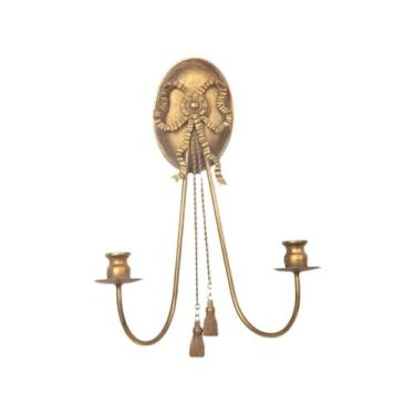 Imagem de CFGH6FDF Castiçal castiçal de parede para casa castiçal dourado vintage para sala de estar, banheiro, sala de jantar suporte à luz de velas