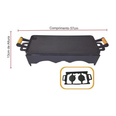 Imagem de Bifeteira 25x45 Rechaud Com 02 Porta Álcool - Completa