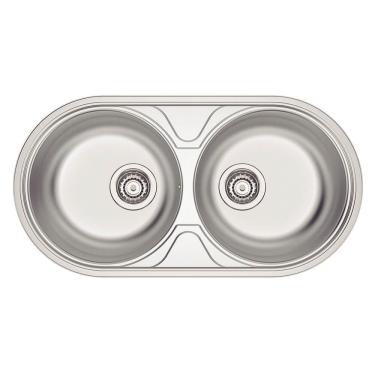 Imagem de Cuba de Embutir Sobrepor Tramontina Luna Duo 2C 36 BS em Aço Inox Acetinado 84x44 cm 94035102