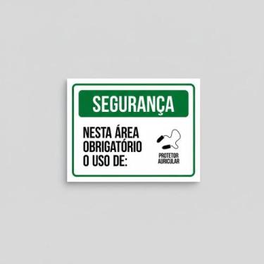 Imagem de Placa Acm Segurança Obrigatório Protetor Auricular 18X23 - Sinalizo