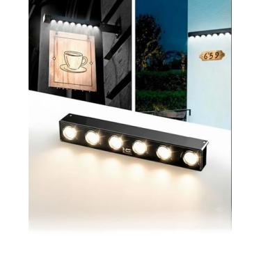 Imagem de Luminária Solar 6 LEDs Sensor 1,2V Arandela de Parede Externa Muro Fac