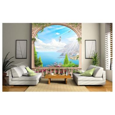 Imagem de Papel De Parede Paisagem Digital Jardim Mar 3D Dav01