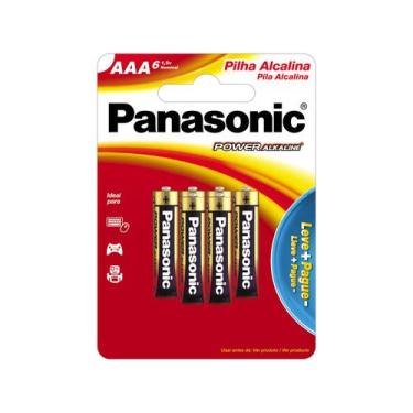 Imagem de Pilha Alcalina 1,5V AAA LR03 (C/6 Pilhas) Panasonic - CAR / 6