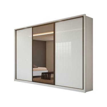 Imagem de Guarda Roupa Spazio 3 Portas 270cm com Espelho Branco Lopas, Branco