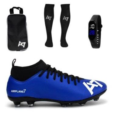 Imagem de Chuteira Botinha De Campo + Meião + Relógio + Porta-Masculino