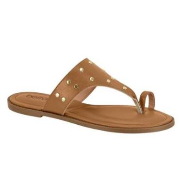 Imagem de Sandalia Rasteira Feminina Beira Rio Confortavel Aplique Tachas Leve Casual Ref: 8472.519-Feminino