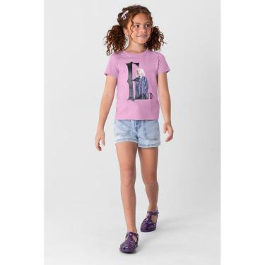 Imagem de Blusa Wandinha infantil menina em malha Brandili Rosa-Feminino