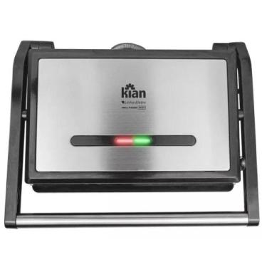 Imagem de Sanduicheira e Grill Elétrico Panini 1200W Kian Inox com Chapas Antiad