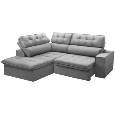 Imagem de Sofá 3 Lugares Retrátil Reclinável Chaise Esquerdo 243cm Solin F04 Vel