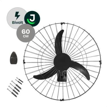 Imagem de Ventilador de Parede Light 60cm Preto Bivolt Oscilante - Jhamba, Bivol