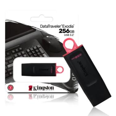 Imagem de Pen Drive Kingston, 256GB, USB 3.2, Datatraveler Exodia Dtx/256GB