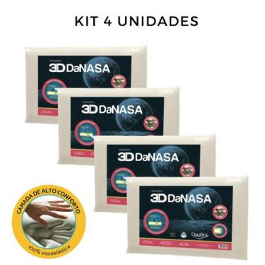 Imagem de 04 Travesseiros da Nasa 3D Confortável Antialérgico Original - Travess