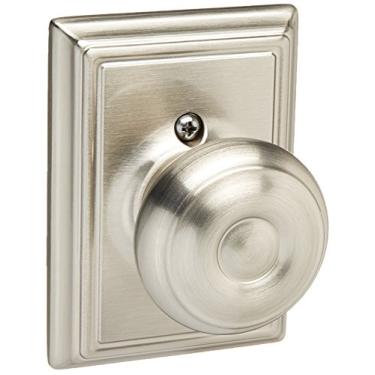 Imagem de Schlage Lock Company F59GEO619ADD Conjunto de maçanetas interiores georgiano com fechadura de cilindro único, níquel acetinado (apenas metade interior)