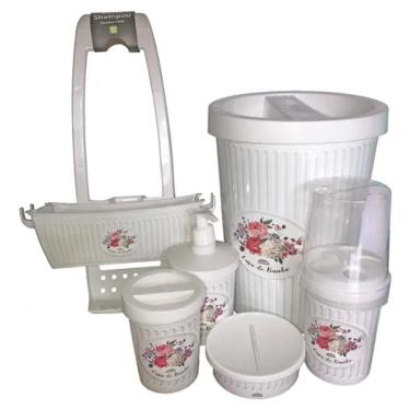Imagem de Kit Utensilios de Banheiro Plasutil Provençal 6 peças